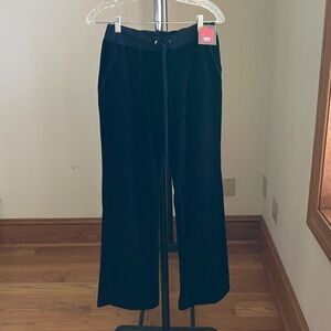 NEW Deep Navy Velvet Wide-Leg Pants